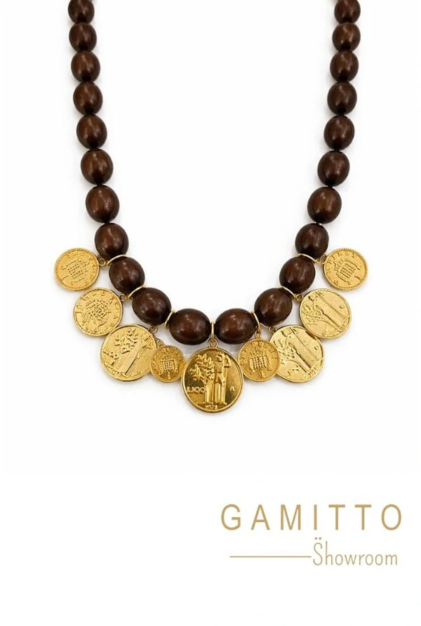 Colar Medalhas em Banho Ouro