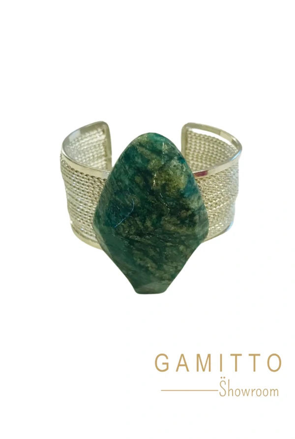 Bracelete Esmeralda em Banho Prata