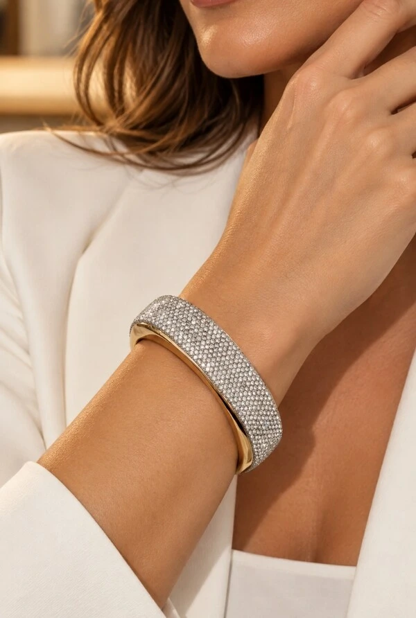 Bracelete Brilhos em Banho Ouro