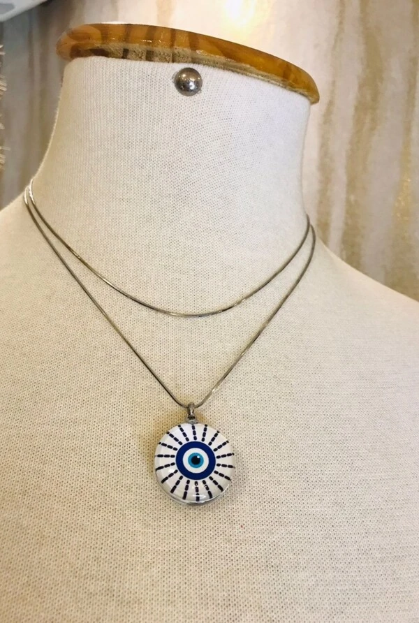 Colar Olho Grego em Banho Ouro