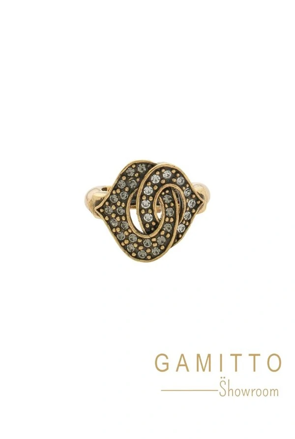 Anel Cristais em Banho Ouro Vintage