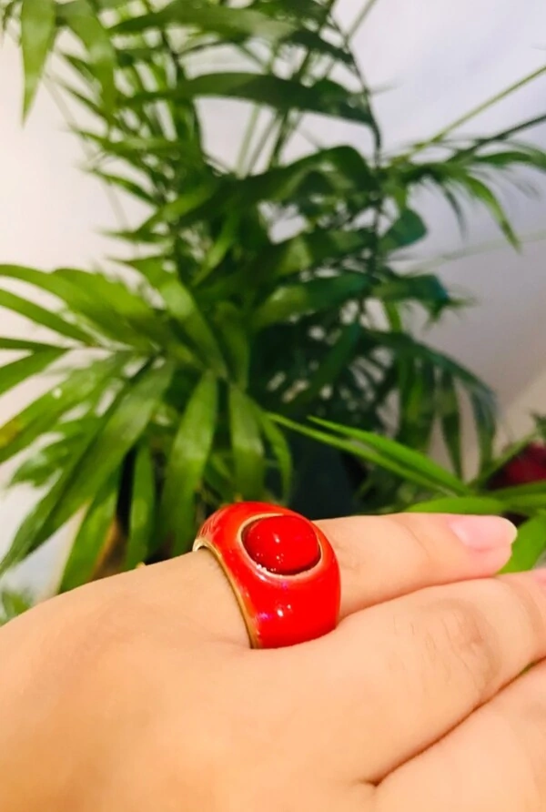 Anel Esmaltado em Banho Ouro