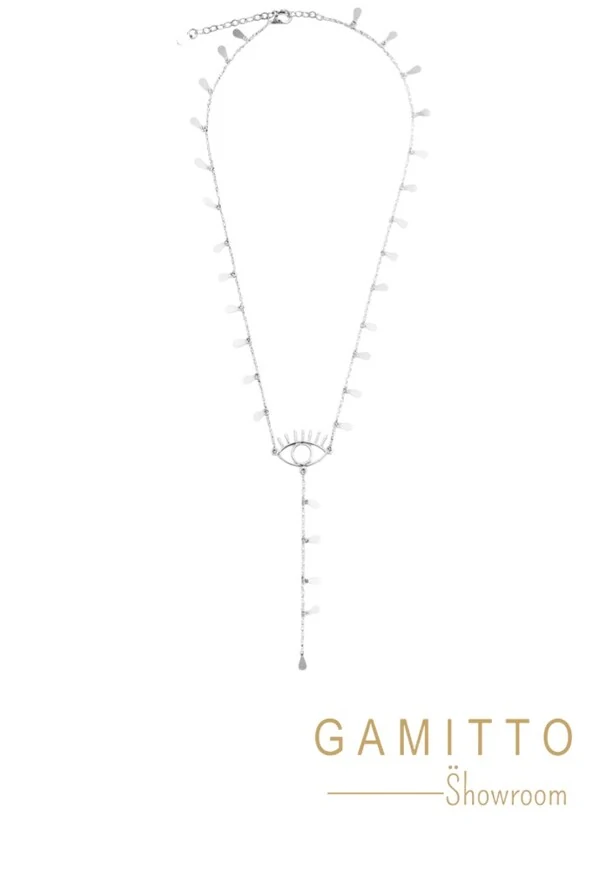 Colar Olho Grego em Banho Prata