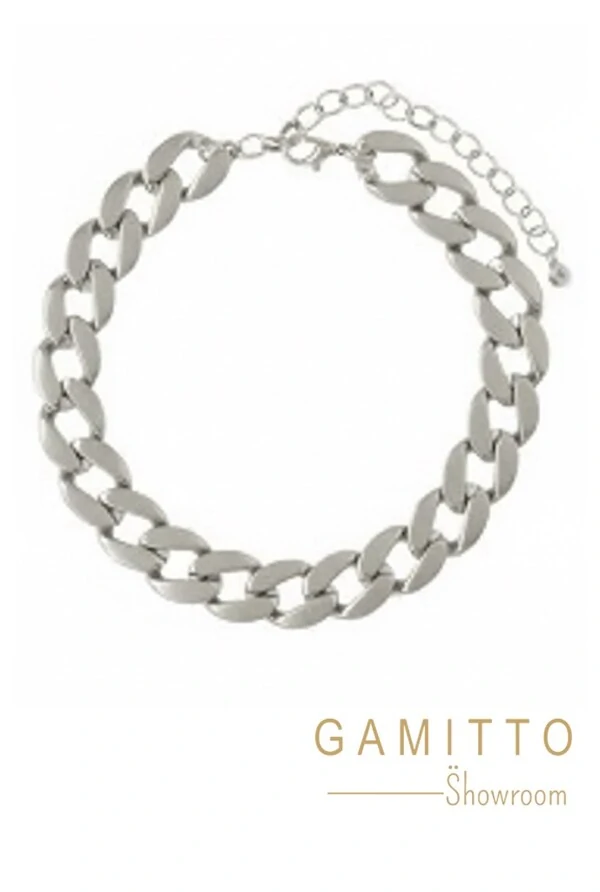 Colar Elos em Banho Prata