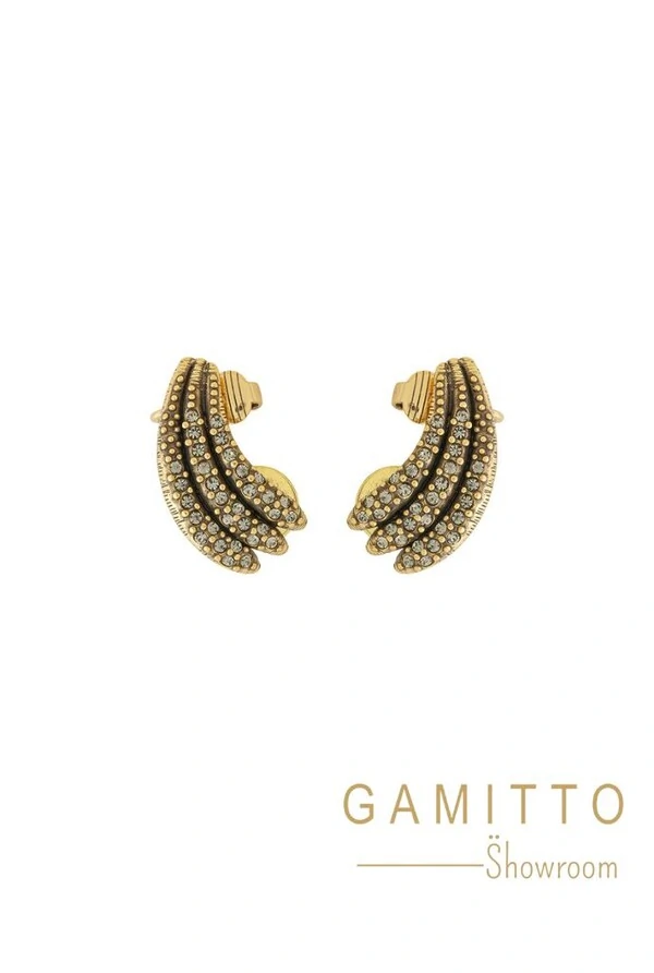 Brinco Cristais em Banho Ouro Vintage
