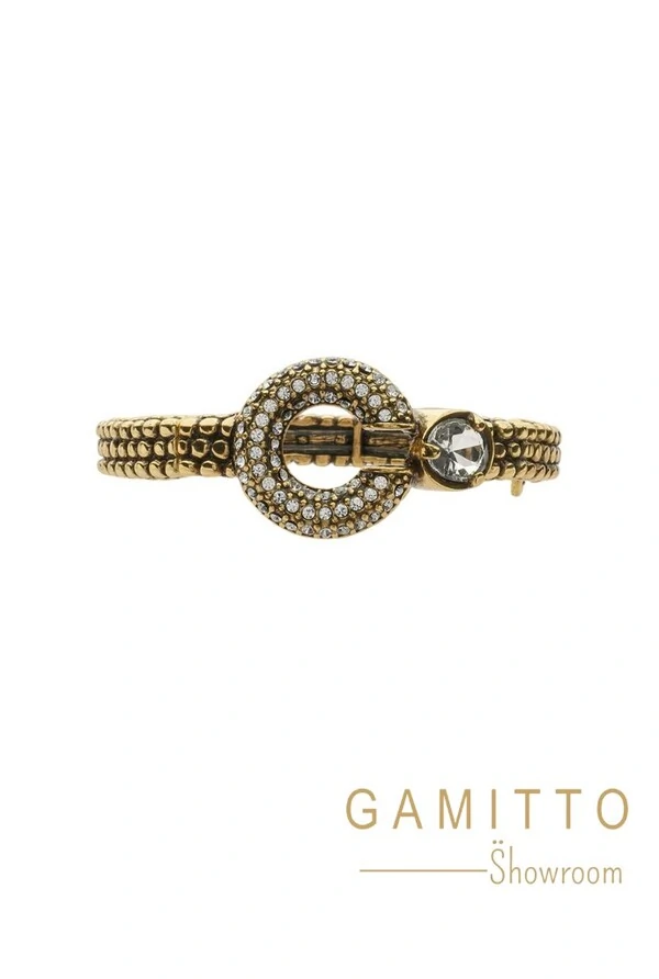 Pulseira Cristais em Banho Ouro Vintage