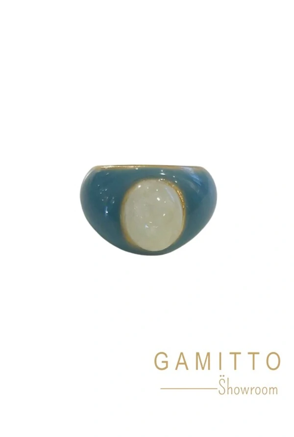 Anel Pedra em Banho Ouro