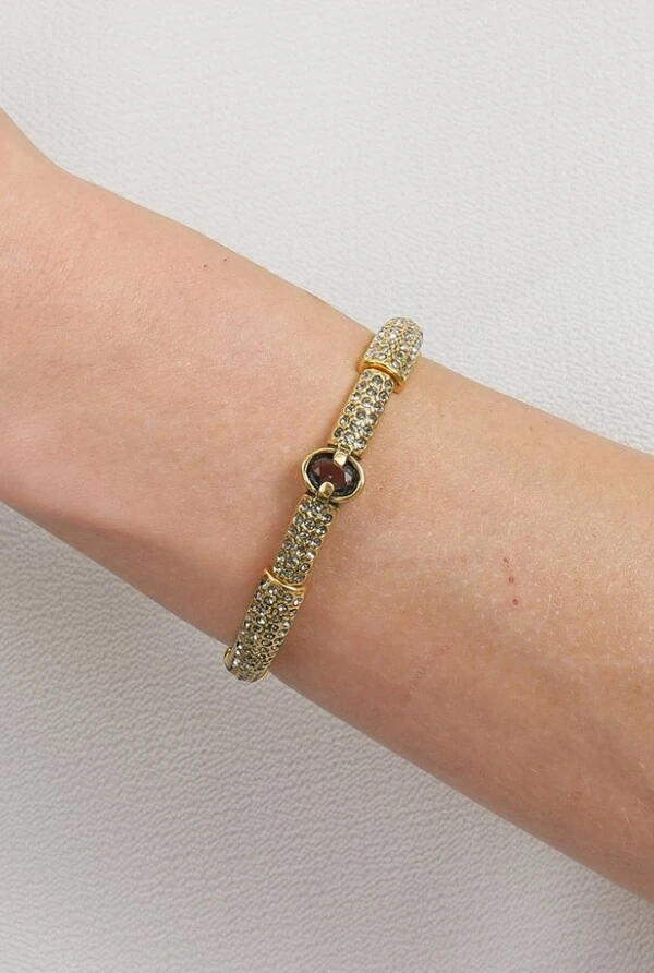 Pulseira Cristais em Banho Ouro Vintage