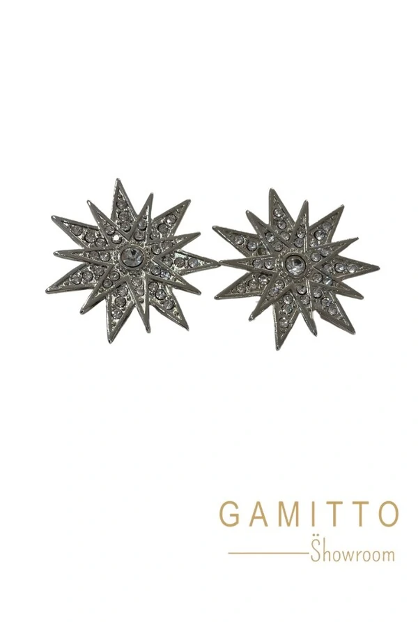 Brinco Cristais em Banho Prata