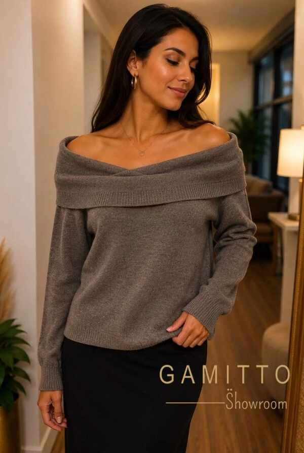 Blusa Ombro a Ombro em Tricot