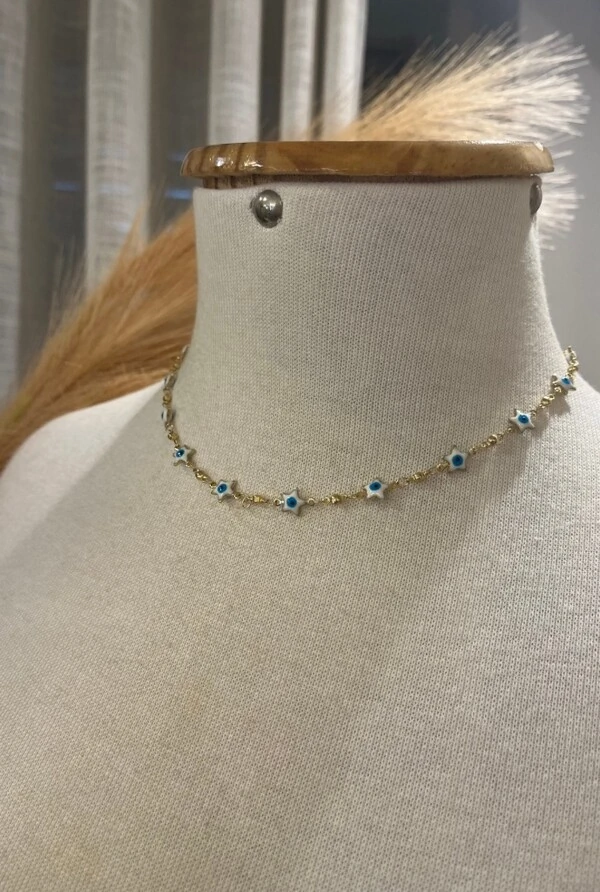 Colar Olho Grego em Banho Ouro