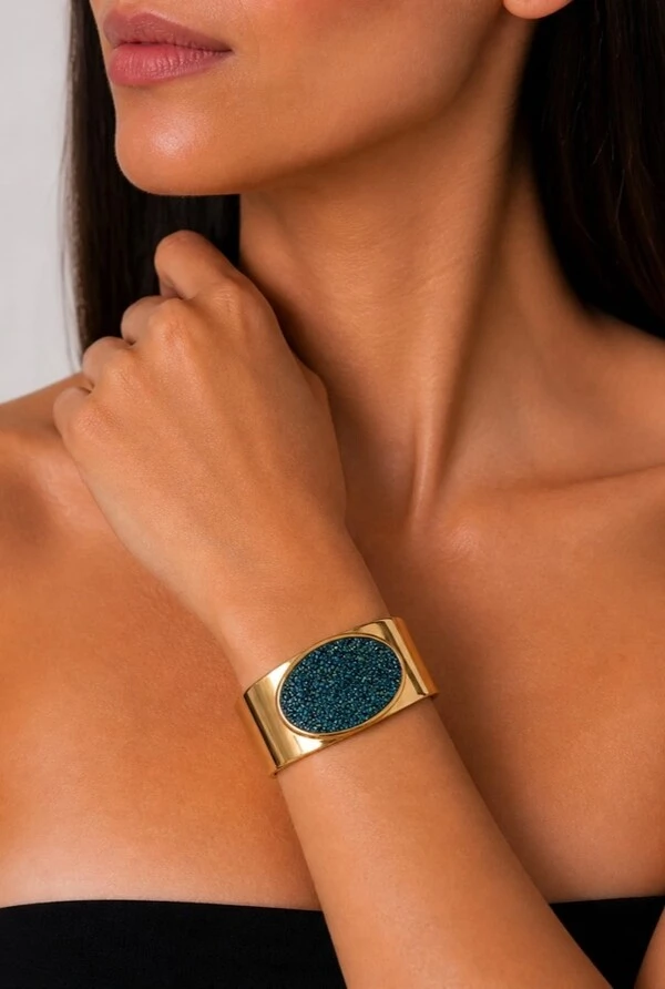 Bracelete Drusa em Banho Ouro
