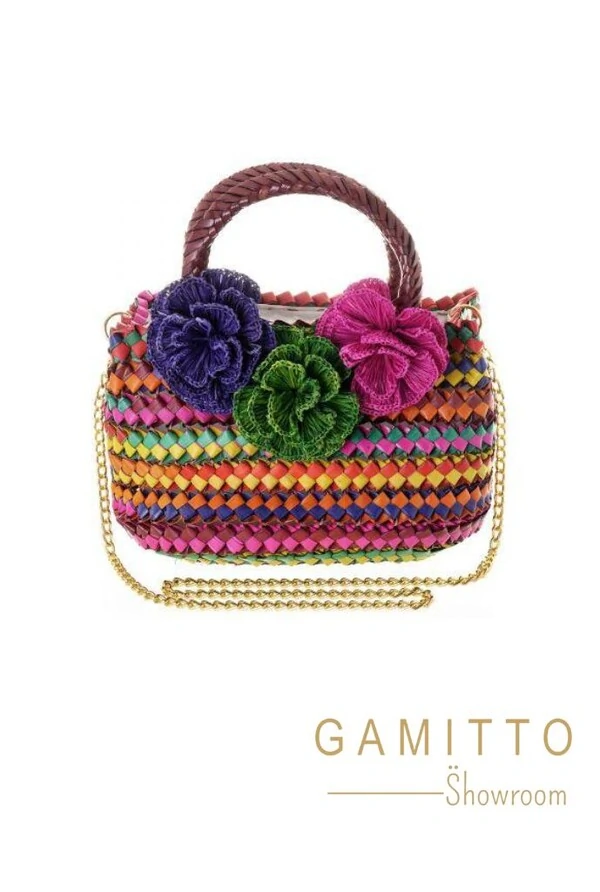 Bolsa Colorida Com Flores