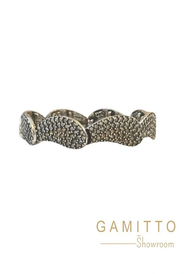 Pulseira Cristais em Banho Prata Vintage