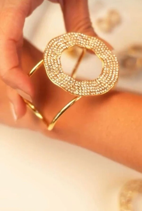 Bracelete Cristais em Banho Ouro