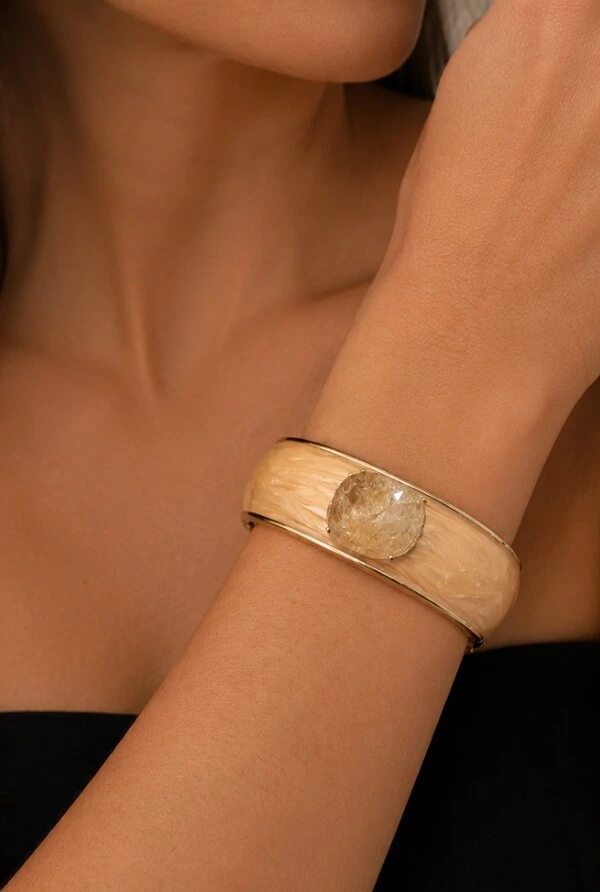 Bracelete Esmaltado em Banho Ouro