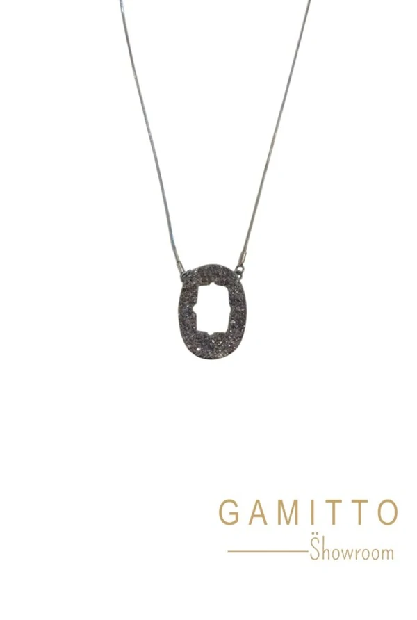 Colar Drusa em Banho Prata