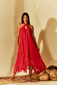 Vestido Franjas Red