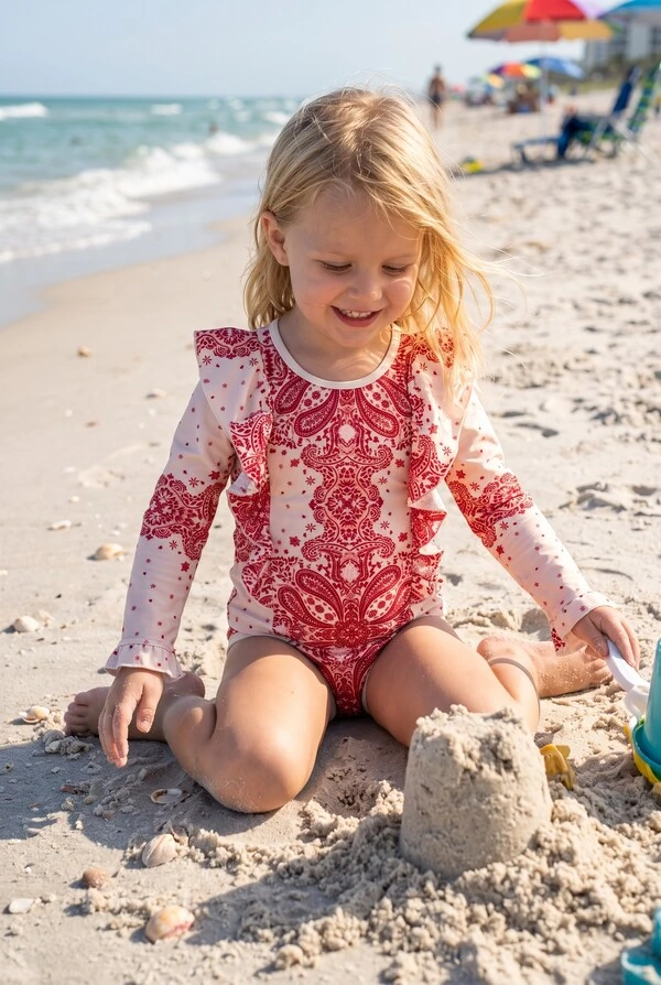 Conjunto Olivia Kids Paisley Cherry