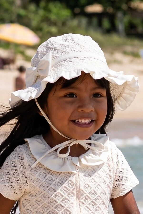 Chapeu Celina Kids Crochet Off White
