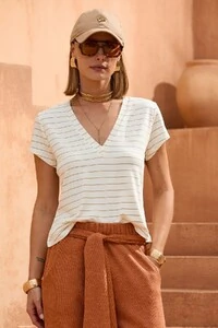 Blusa V Stripe