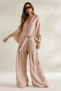 Calça Pregas Femêa