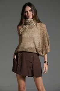 Blusa Tricot Canoa Vazada