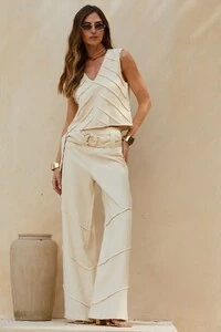 Calça Cinto Pregas