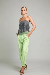 Calça slouchy sarja