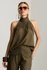 Blusa Gola Tiras Viés