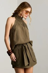 Blusa Gola Tiras Viés