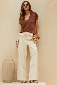 Calça Cinto Pregas