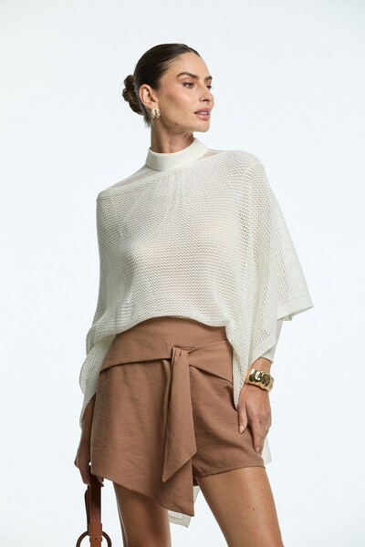 Foto Blusa Tricot Canoa Vazada