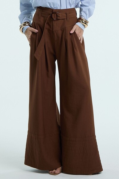 Foto Calça Pregas Pesponto