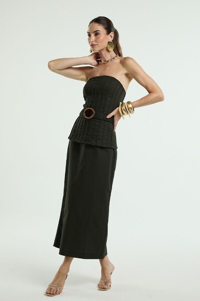 FotoVestido Nervuras Peplum