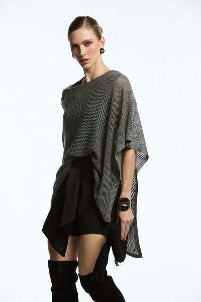 Foto Blusa Tricot Canoa Vazada