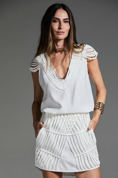 Foto Blusa Manga Tira Viés