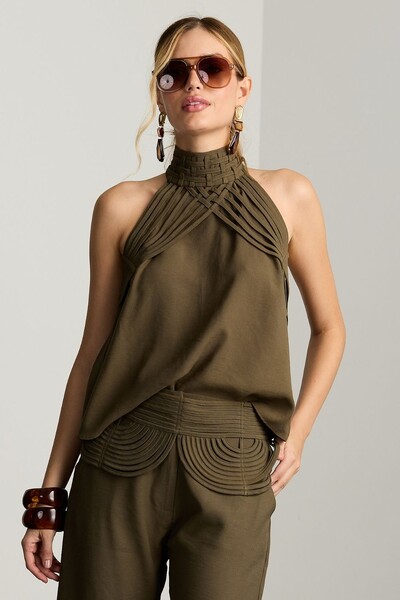 Foto Blusa Gola Tiras Viés