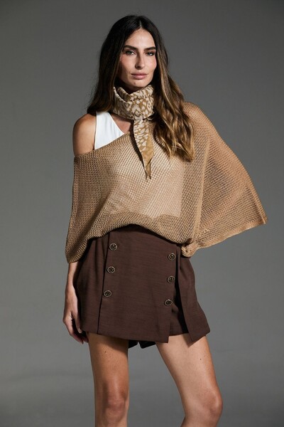 FotoBlusa Tricot Canoa Vazada