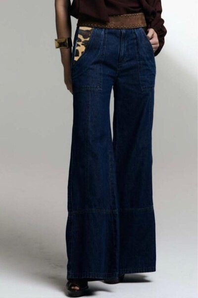Foto Calça Jeans Couro