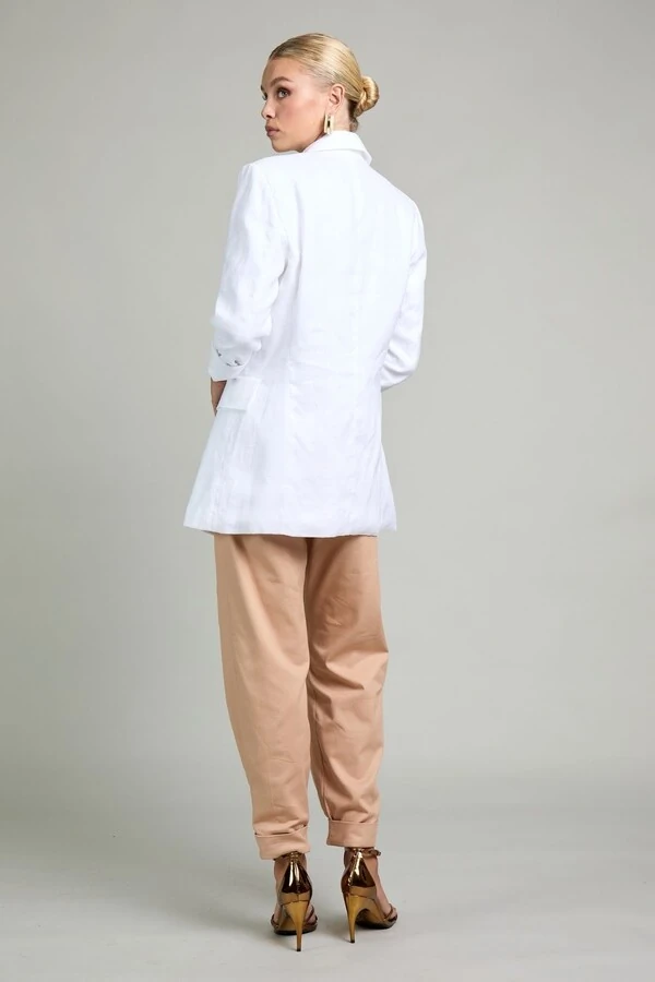 Calça slouchy sarja