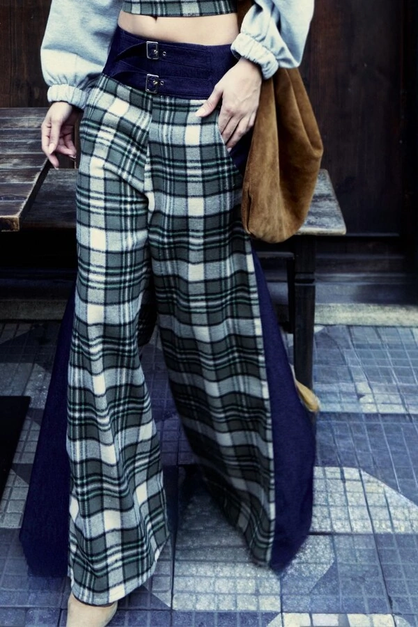 Calça Jeans C Xadrez