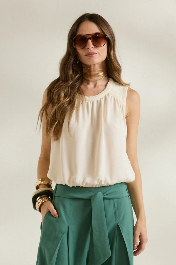 Blusa Ombro Boucle
