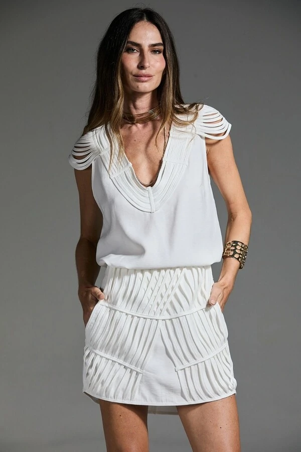 Shorts Saia Tiras Viés