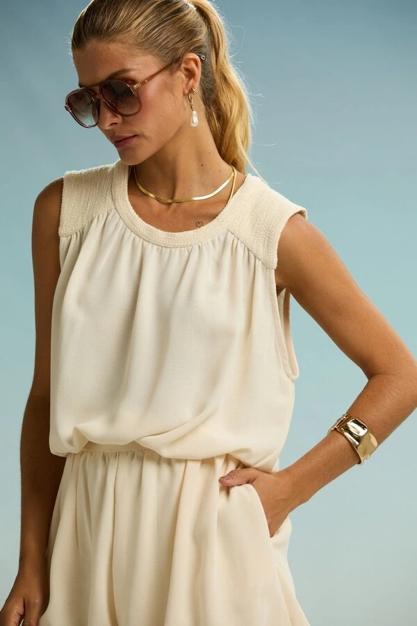 Blusa Ombro Boucle