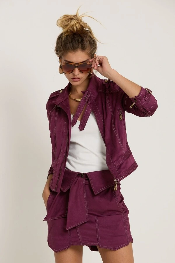 Shorts Saia Suede Bolsos