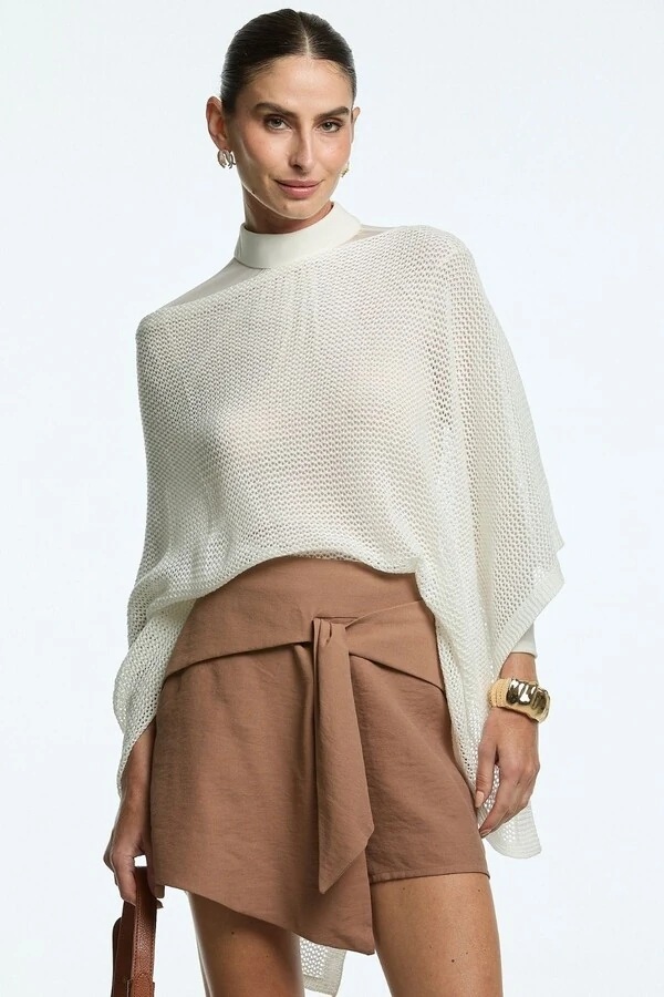 Blusa Tricot Canoa Vazada