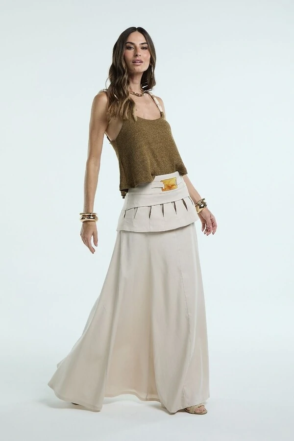 Blusa Malha Alça Corda