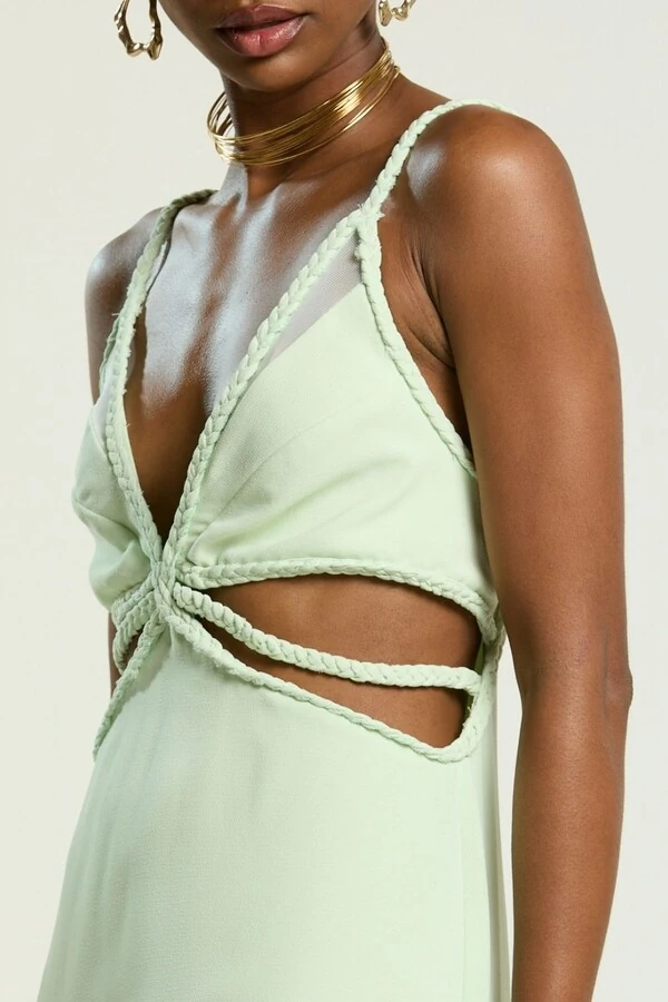 Vestido Lateral Tranças