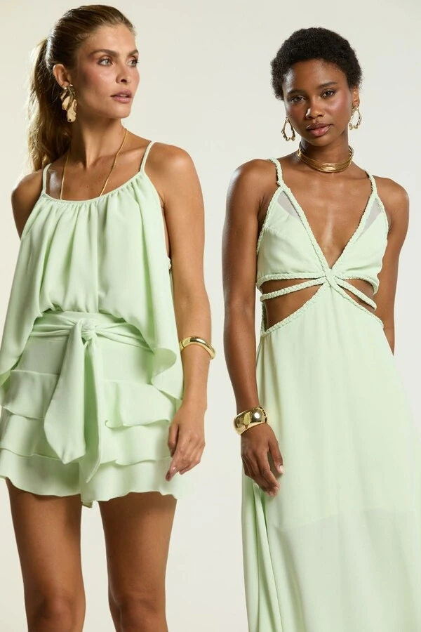 Vestido Lateral Tranças